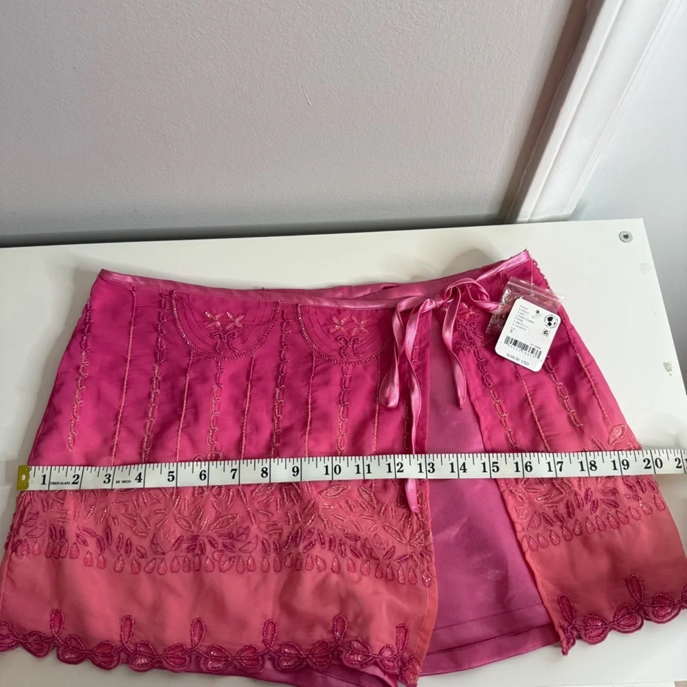 Free People Lala Beaded Skort in Pink Embroidered Ombre NWT $168 Small - Picture 13 of 15